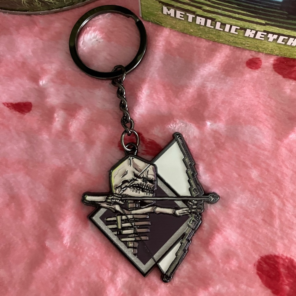NWT MINECRAFT Movie Metallic Keychain 2025 Official Memorabilia Skeleton Archer